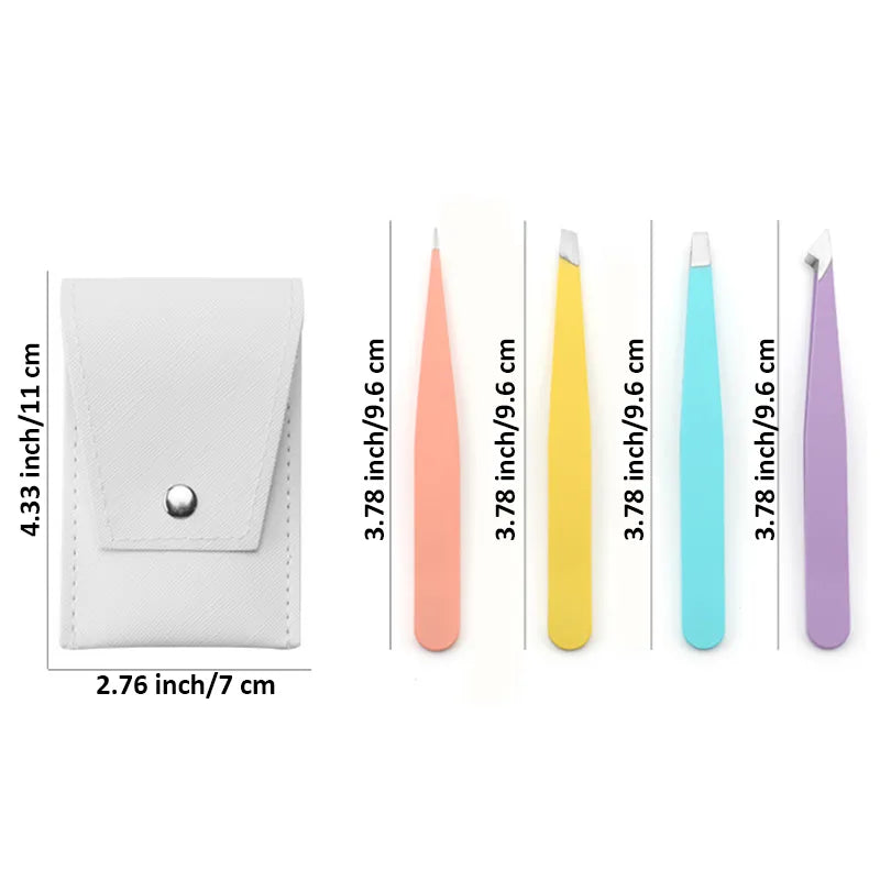 4Pcs High-Quality Eyebrow Tweezer Grooming Basics