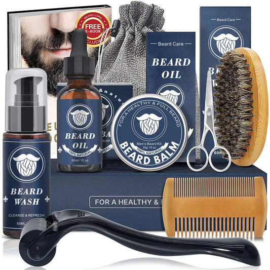 9Pcs/Sets Beard Growth Kit For Men Grooming Basics