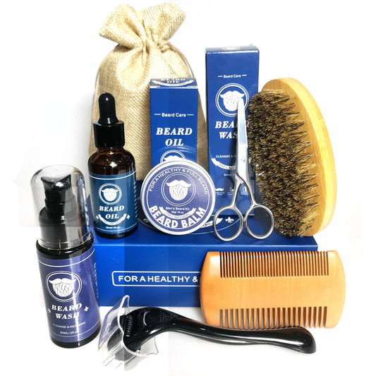 9Pcs/Sets Beard Growth Kit For Men Grooming Basics