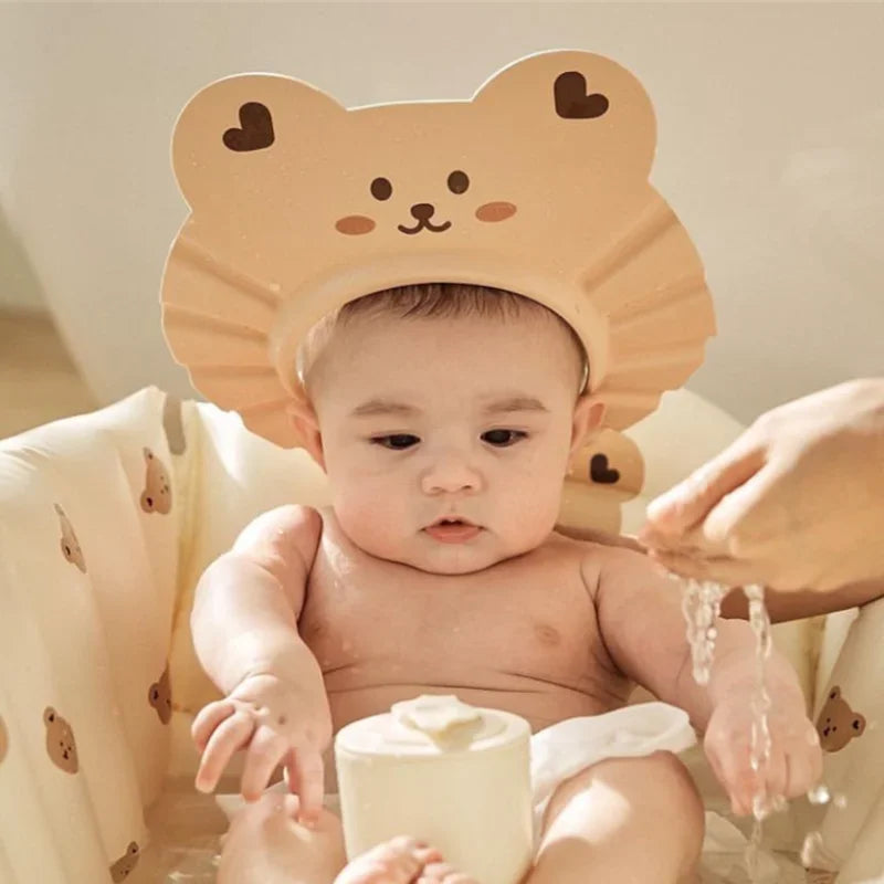 Cartoon Bear Baby Shower Cap Foam Grooming Basics