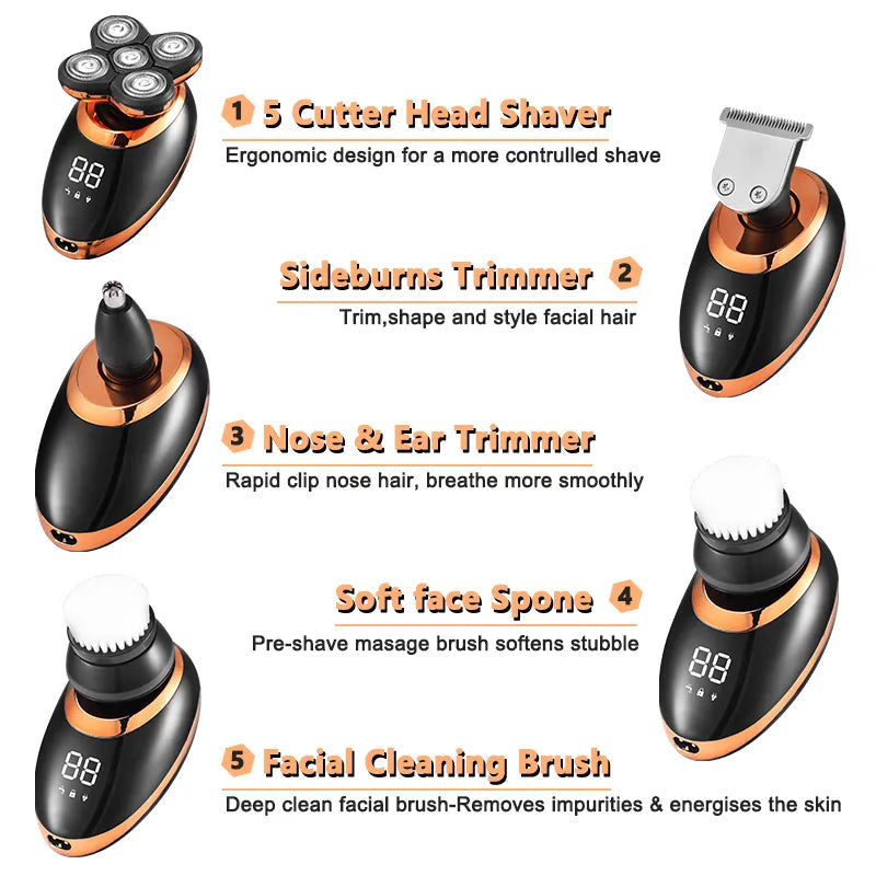 IPX7 Waterproof Electric Shaver Razor for Men Grooming Basics