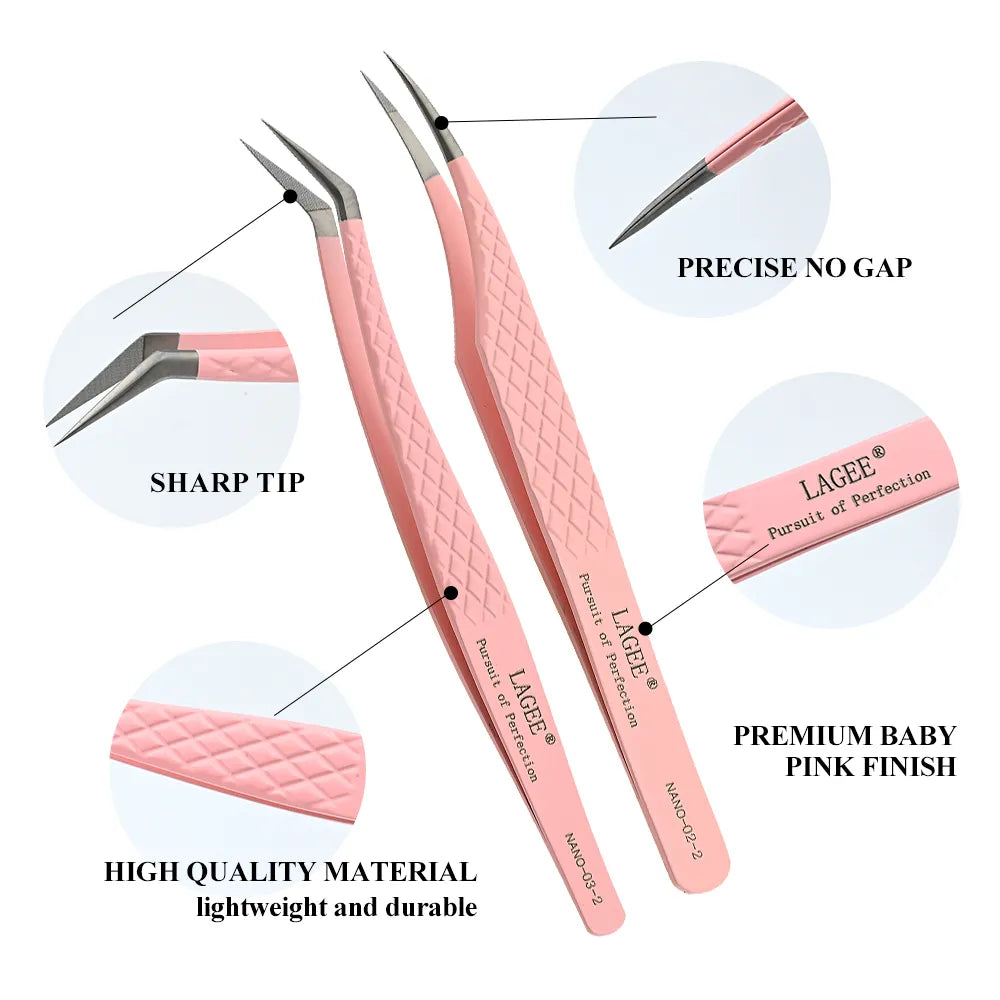 LAGEE Fiber Tip Eyelash Extension Tweezer Grooming Basics