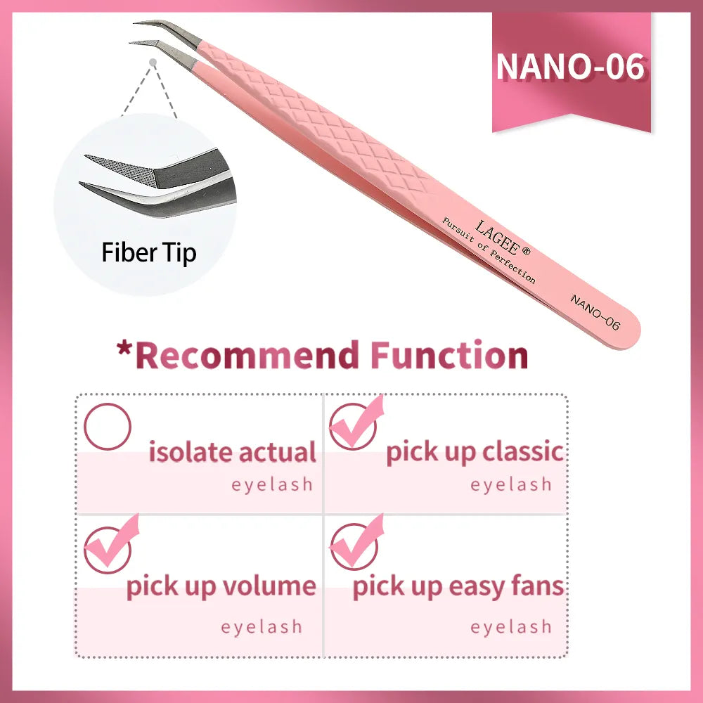 LAGEE Fiber Tip Eyelash Extension Tweezer Grooming Basics