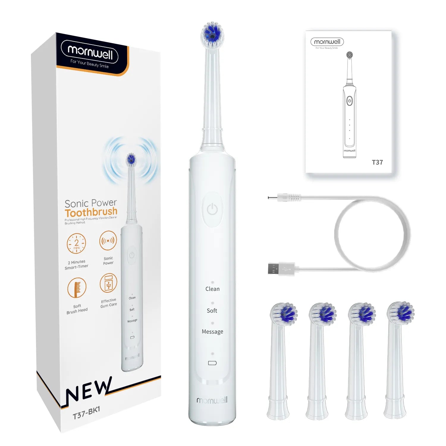 Mornwell T37 Electric Toothbrush Grooming Basics