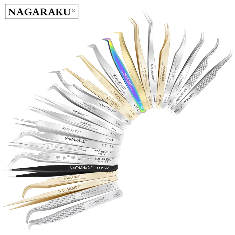 NAGARAKU Eyelash Extension Tweezers Grooming Basics