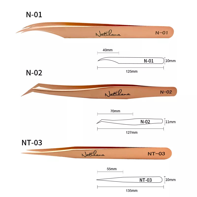 NATUHANA Straight Eyelash Extension Tweezers Grooming Basics