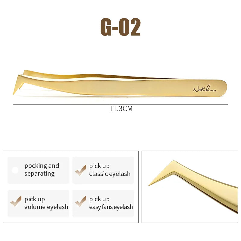 NATUHANA Straight Eyelash Extension Tweezers Grooming Basics