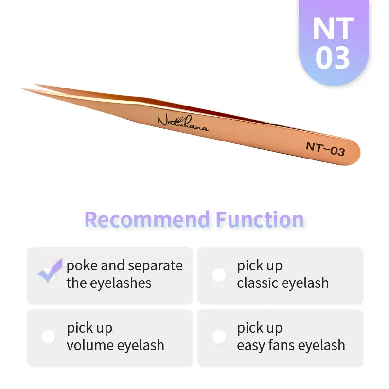 NATUHANA Straight Eyelash Extension Tweezers Grooming Basics