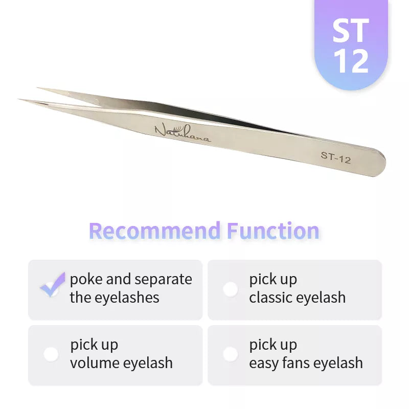 NATUHANA Straight Eyelash Extension Tweezers Grooming Basics