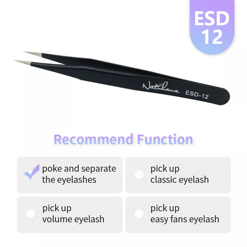 NATUHANA Straight Eyelash Extension Tweezers Grooming Basics