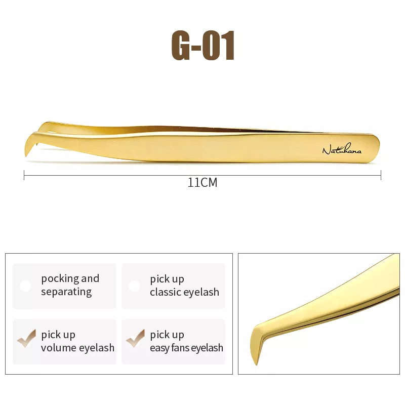 NATUHANA Straight Eyelash Extension Tweezers Grooming Basics