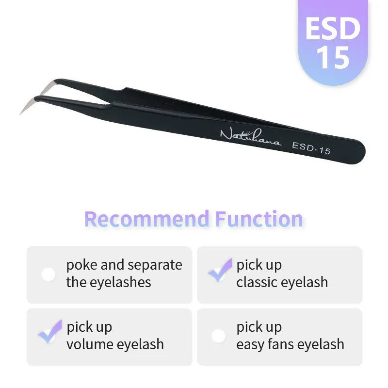 NATUHANA Straight Eyelash Extension Tweezers Grooming Basics