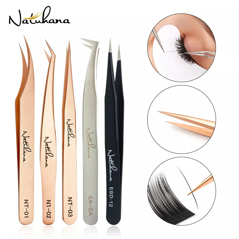 NATUHANA Straight Eyelash Extension Tweezers Grooming Basics