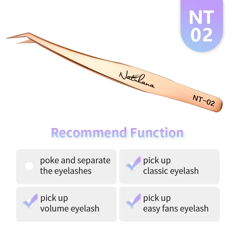 NATUHANA Straight Eyelash Extension Tweezers Grooming Basics