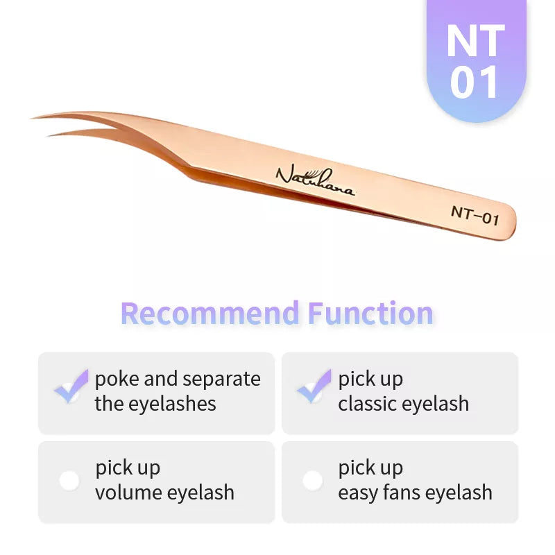 NATUHANA Straight Eyelash Extension Tweezers Grooming Basics