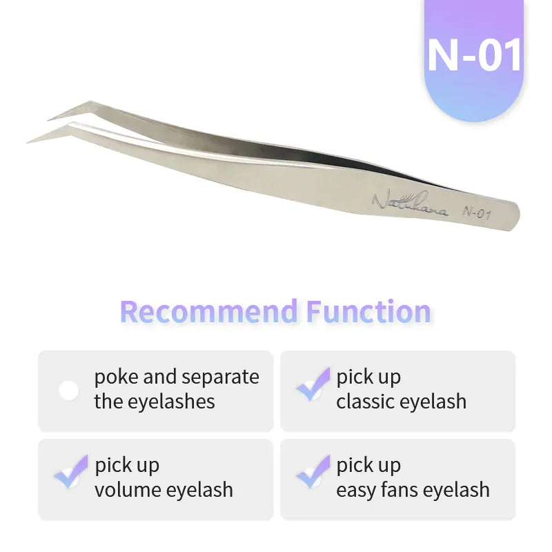 NATUHANA Straight Eyelash Extension Tweezers Grooming Basics