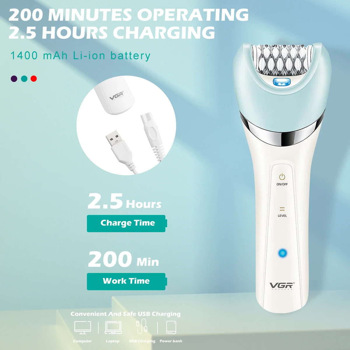 VGR Electric Women Epilator Grooming Basics